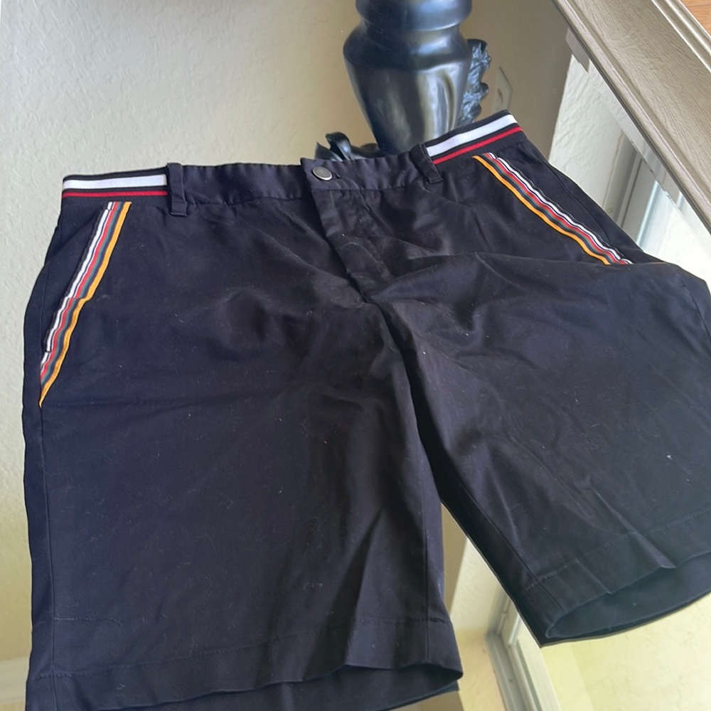 INC Macys brand, black shorts with stripes